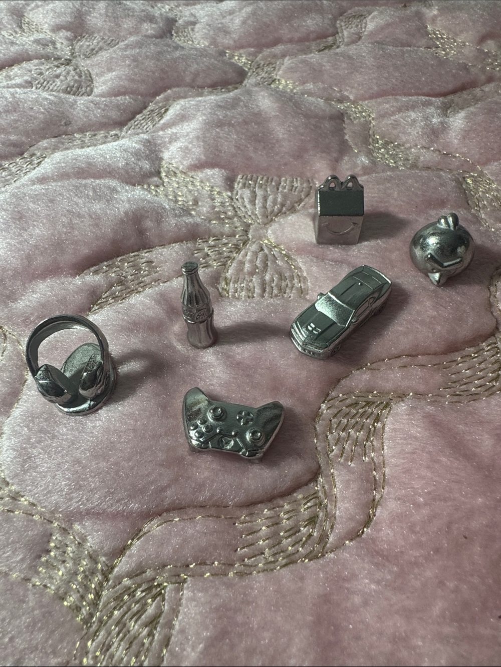 Silver new monopoly game pieces (6)